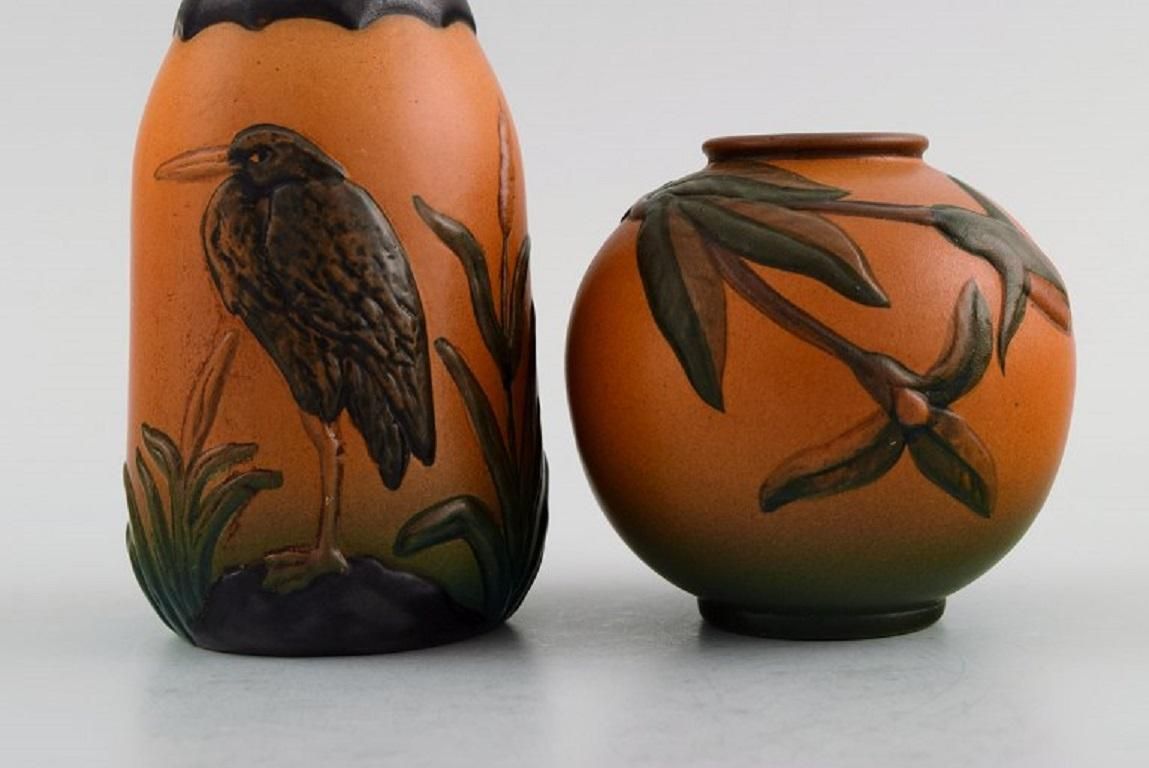 Ipsen's Denmark Two Vases In Hand Painted And Glazed Ceramics 1920s/30s photo 325.0