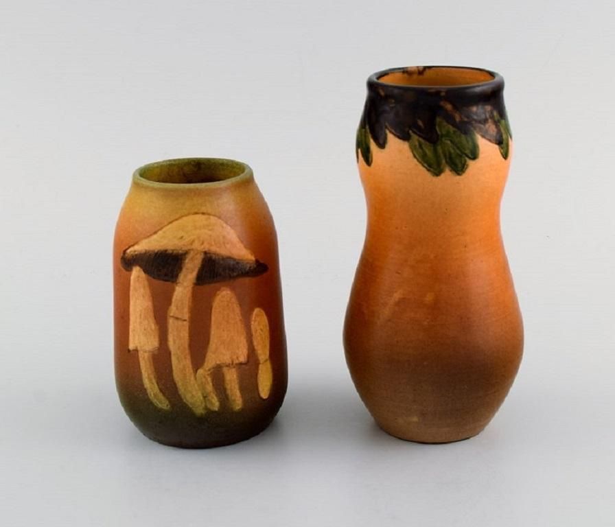 Ipsen's Denmark Two Vases In Hand Painted And Glazed Ceramics 1920s/30s photo furniture