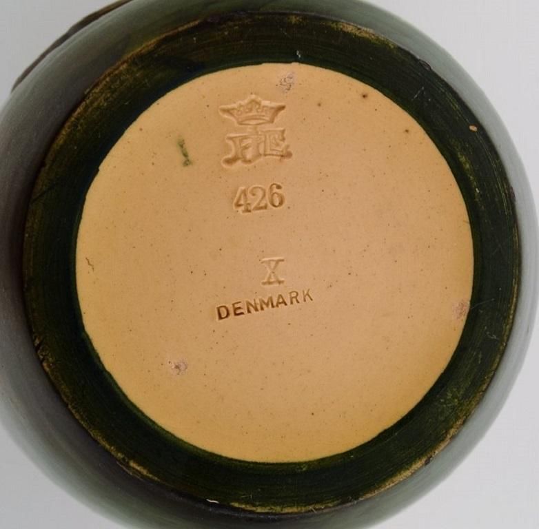 Ipsen's Denmark Vase In Glazed Ceramics Hand Painted Landscape 1920s/30s photo buy