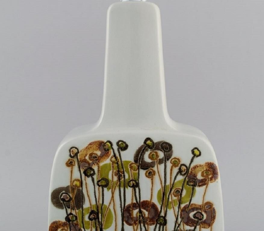 Royal Copenhagen Retro Table Lamp In Faience Decorated With Flowers, 1970s photo Lighting