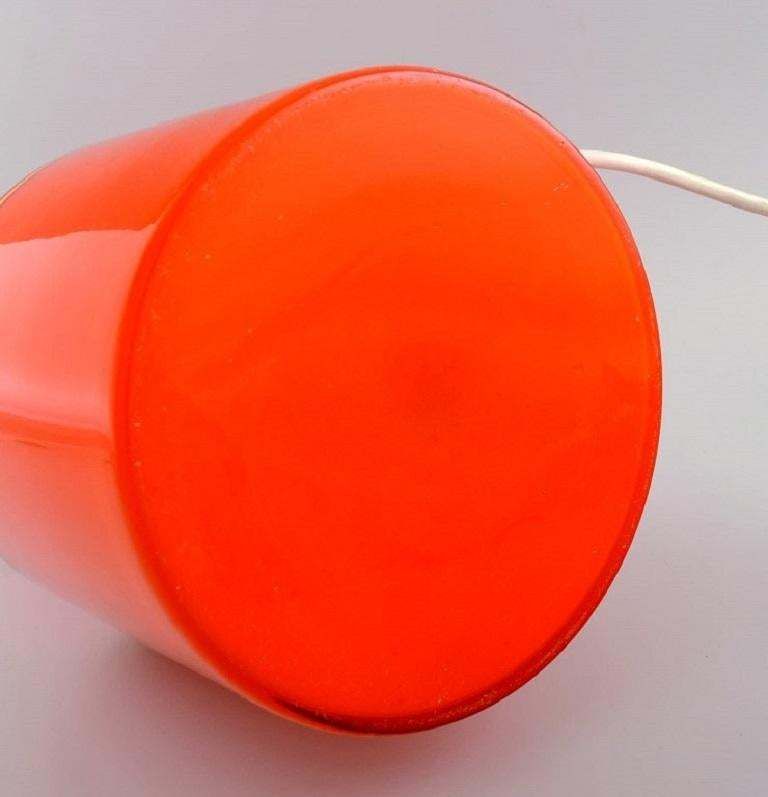 Anders Pehrson For Ateljé Lyktan, Two Large Table Lamps In Orange Art Glass photo buy