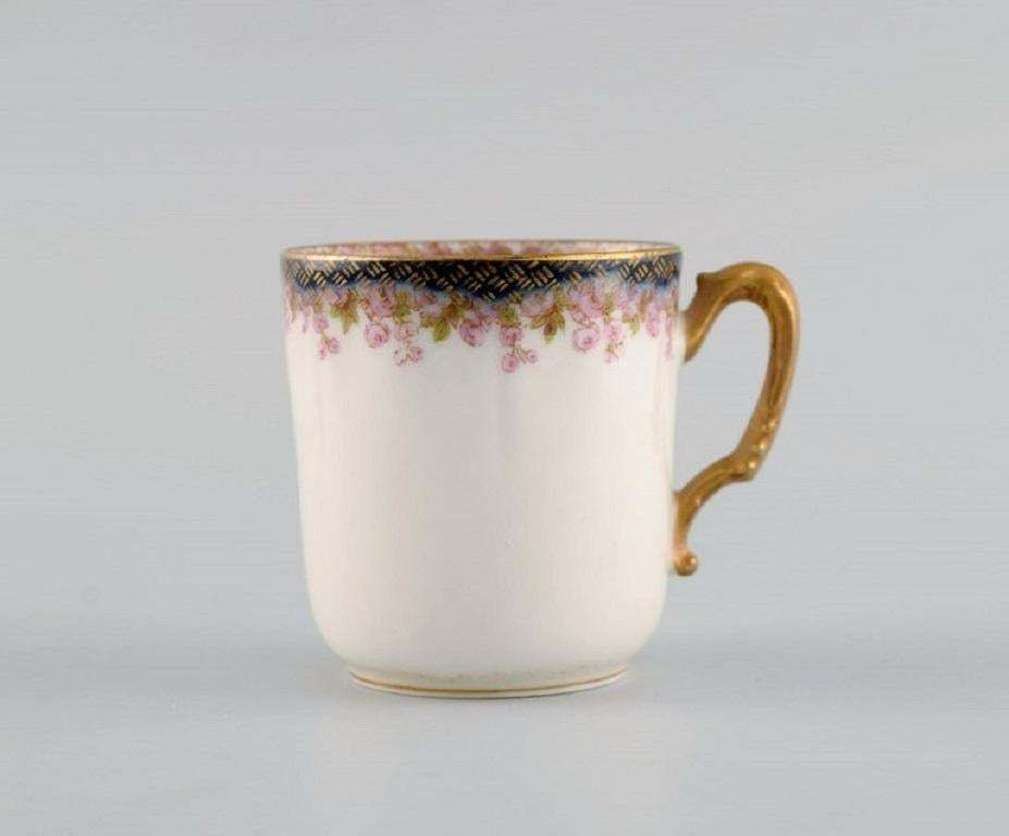 Limoges, France, 10 Mocha Cups With Saucers In Hand Painted Porcelain photo furniture