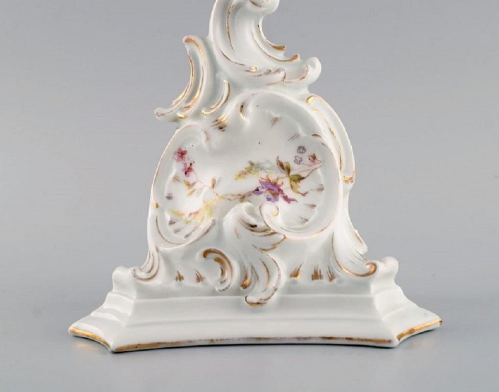 Antique Wall Console In Hand Painted Porcelain With Flowers And Gold Decoration photo for sale