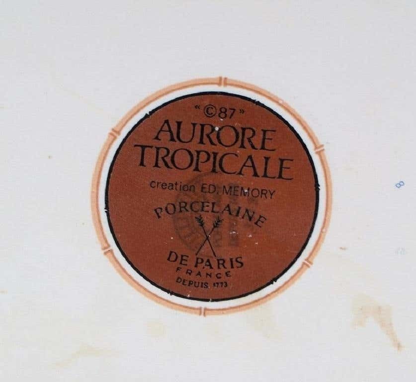 Porcelain Of Paris,"Tropical Aurore", Oblong Porcelain Tray With Flowers photo 325.0