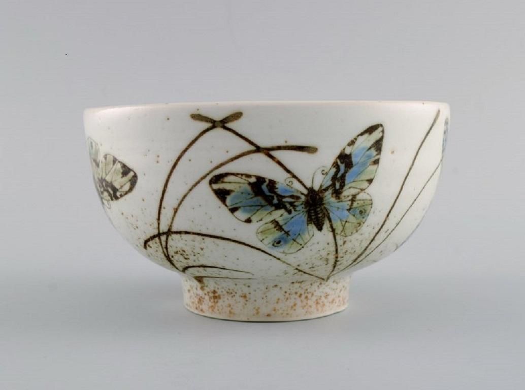 Nils Thorsson For Royal Copenhagen Rare Bowl In Glazed Faience 1970s photo Home Decor