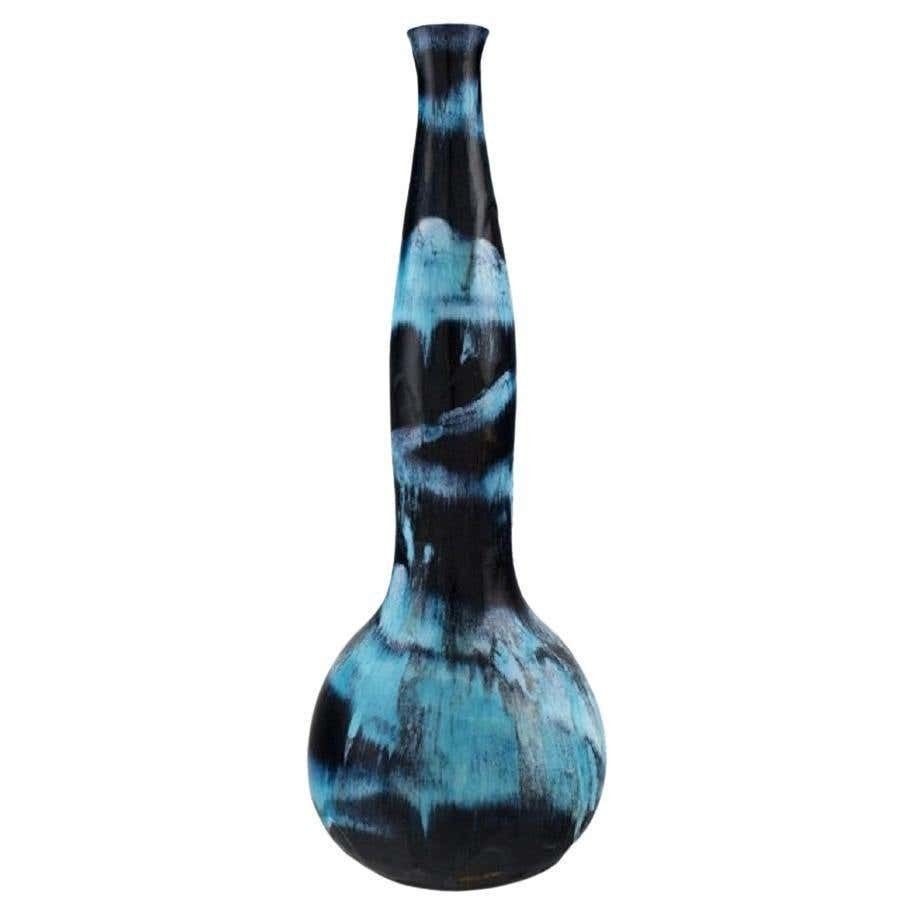 Otello Rosa For Miracoli, Venezia, Large Unique Vase In Glazed Stoneware