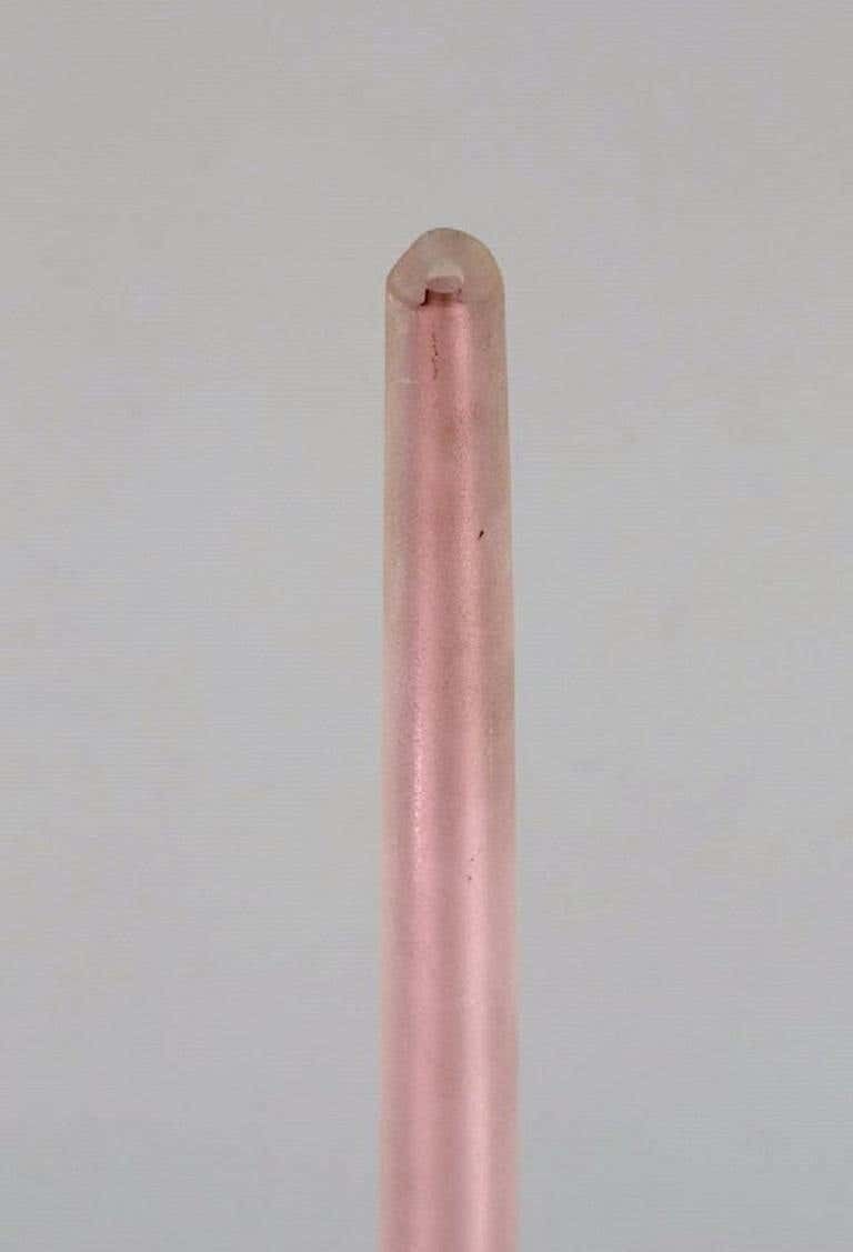 Colossal Murano Vase In Pink And Frosted Mouth Blown Art Glass photo buy