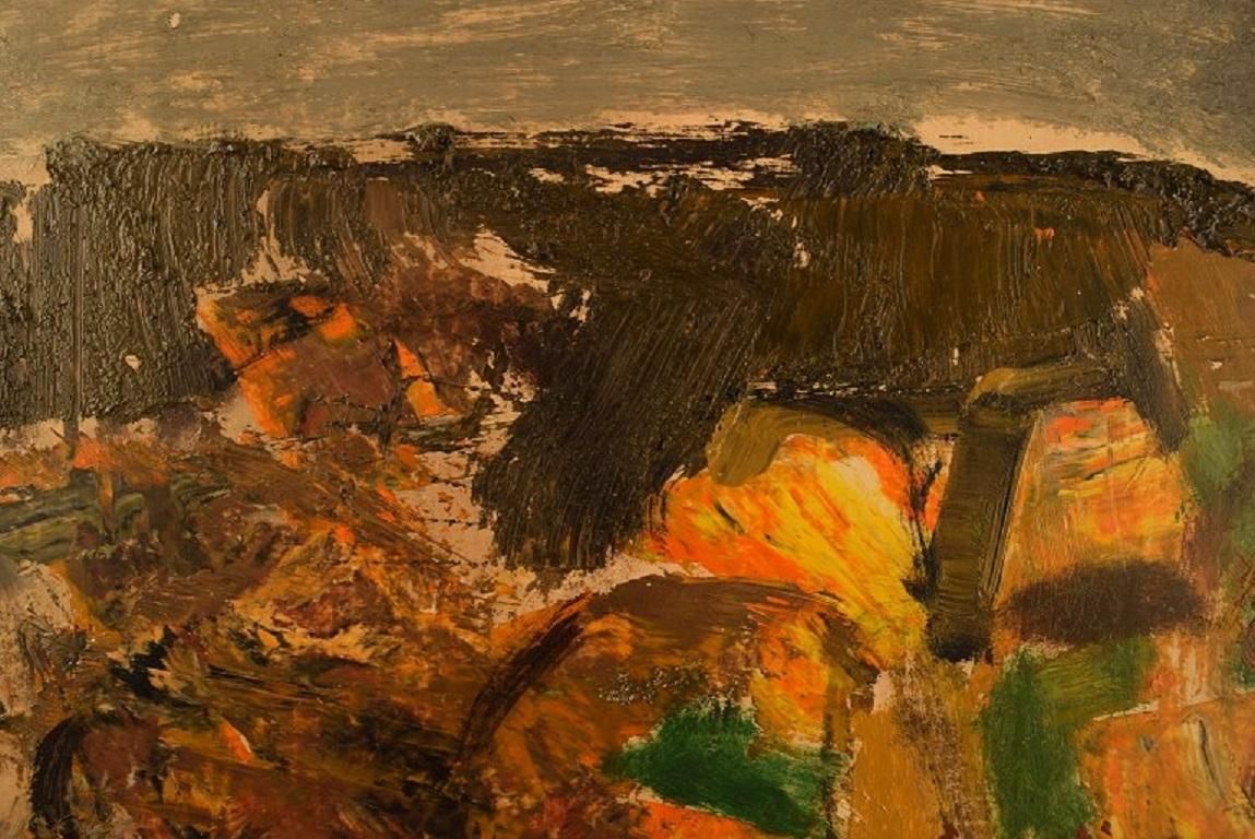 Eric Julius, Listed Swedish Artist, Oil / Board, Modernist Landscape photo for sale