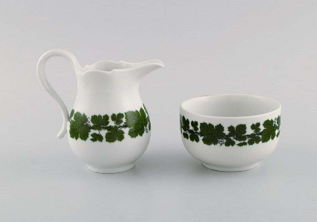 Meissen Green Ivy Vine, Coffee Pot, Sugar Bowl And Creamer In Porcelain photo buy