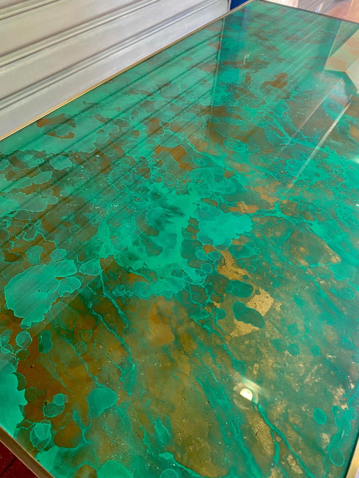 photo for sale Green Murano Glass Chest Of Drawers