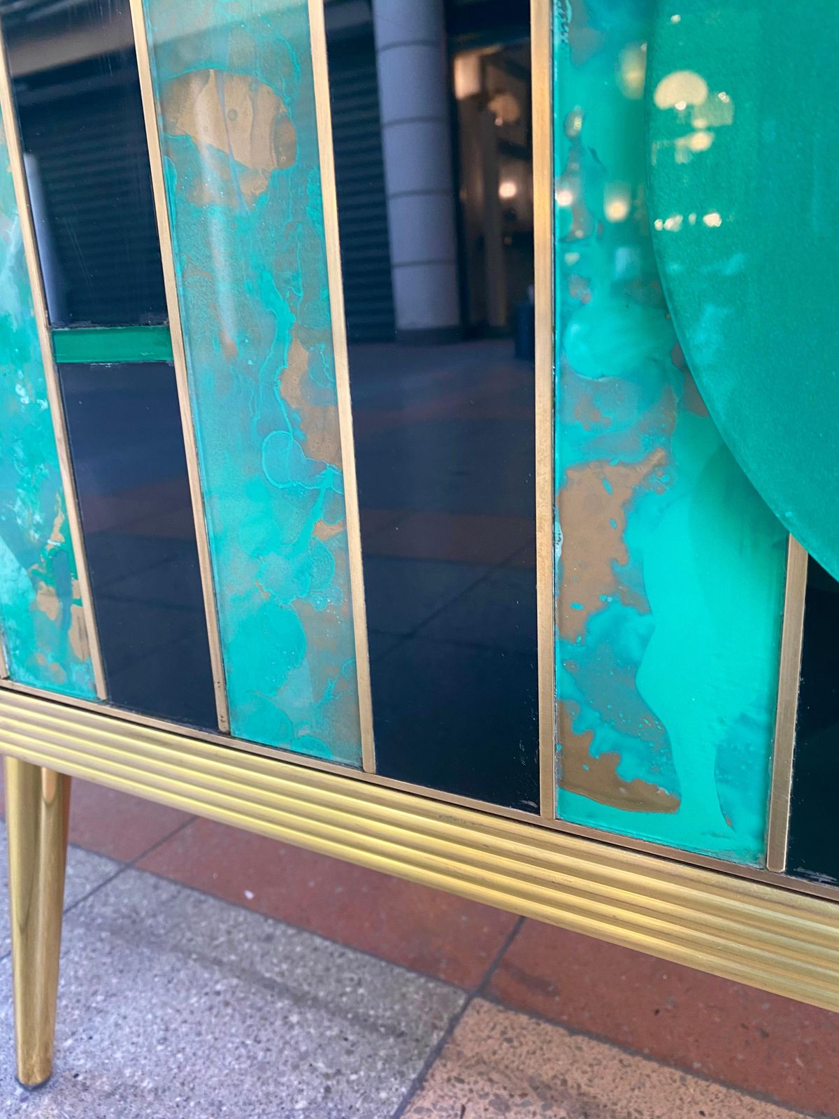 3212.0 Green Murano Glass Chest Of Drawers photo
