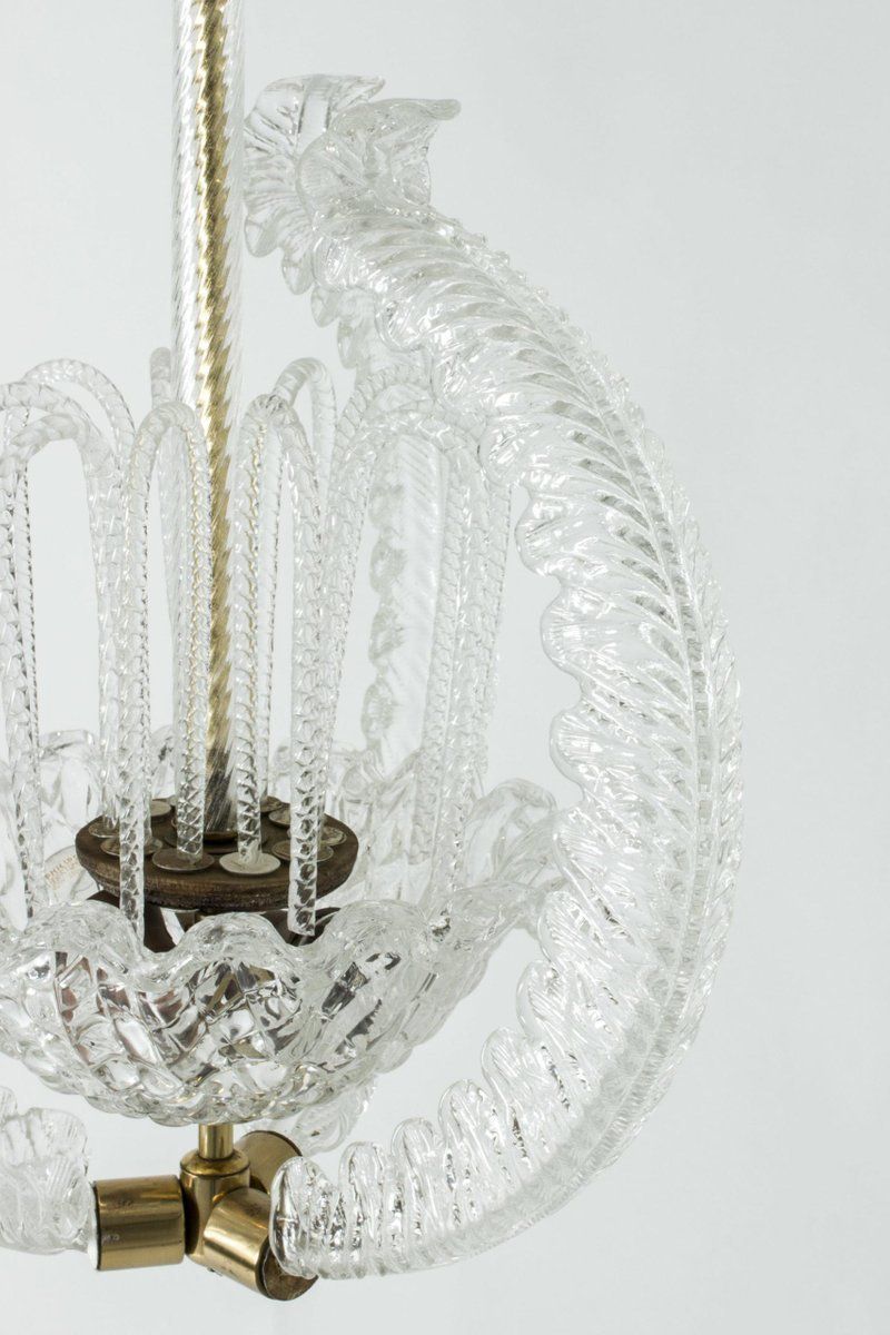 Ceiling Lamp By Fritz Kurz For Orrefors, 1940s photo vintage