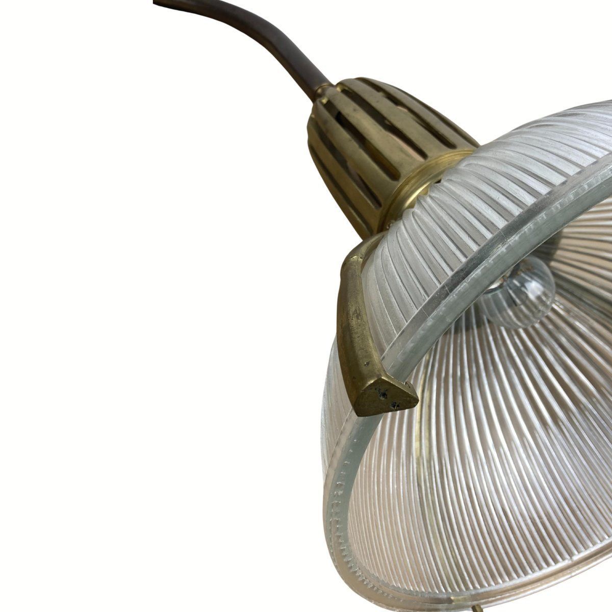 photo furniture Art Deco Holophane Cut Glass And Brass Wall Lamps, 1970s, Set Of 2