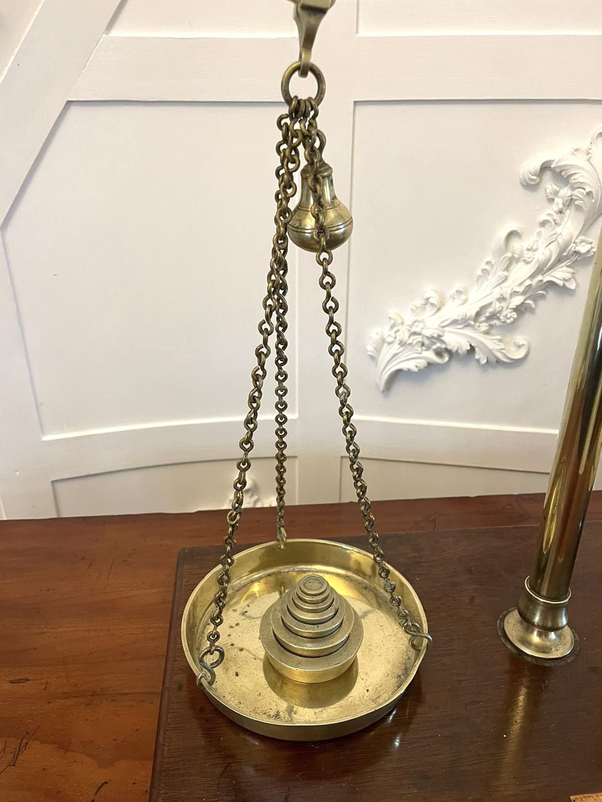 Antique 19th Century Pair Of Brass Scales photo vinterior