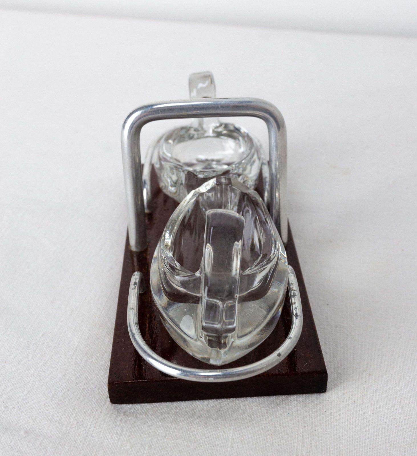 Set Of Salt And Pepper Shaker With Stand Swan Shaped France Mid Century photo 214.0