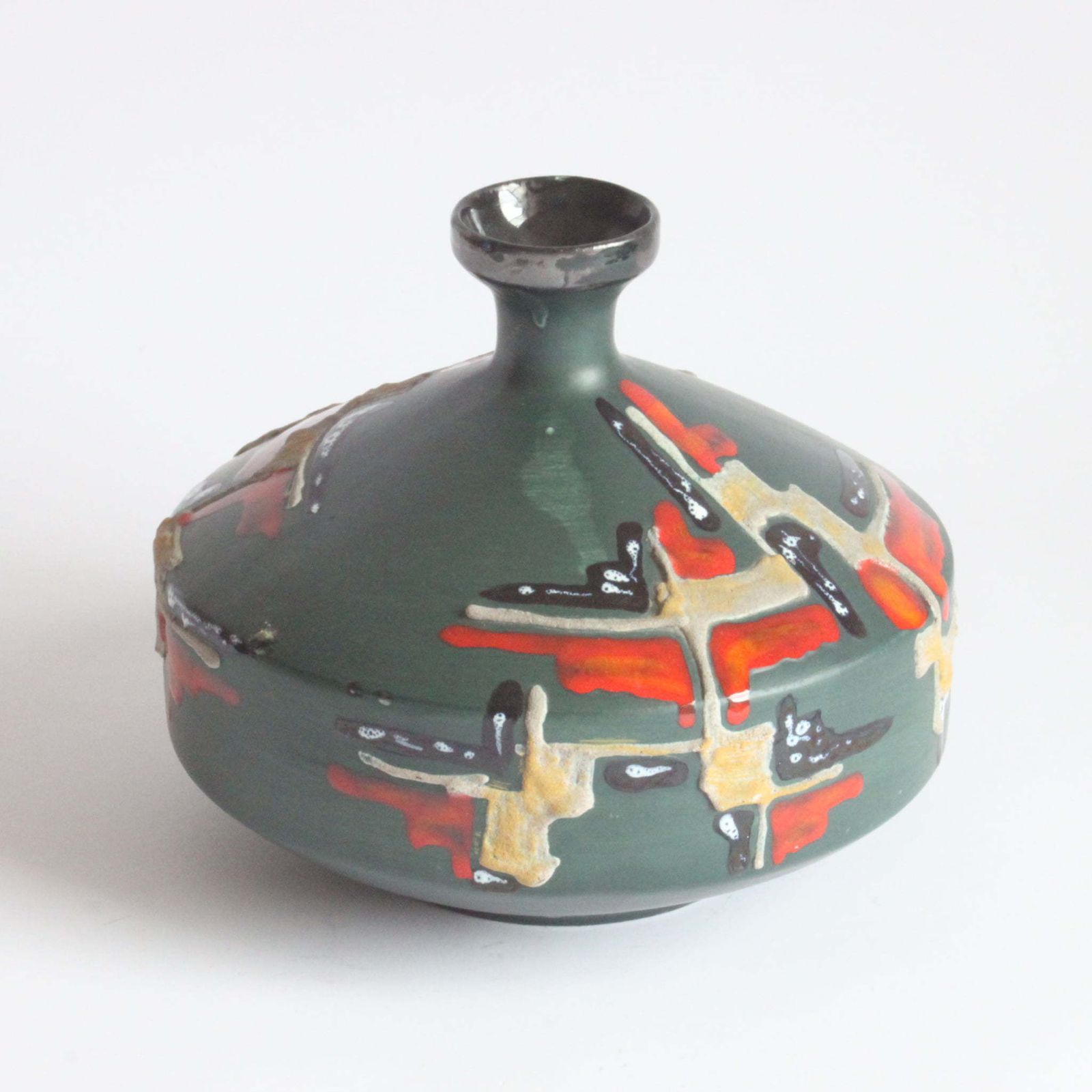Green Lava Vase By S.I.C.A. Società Italiana Ceramica
