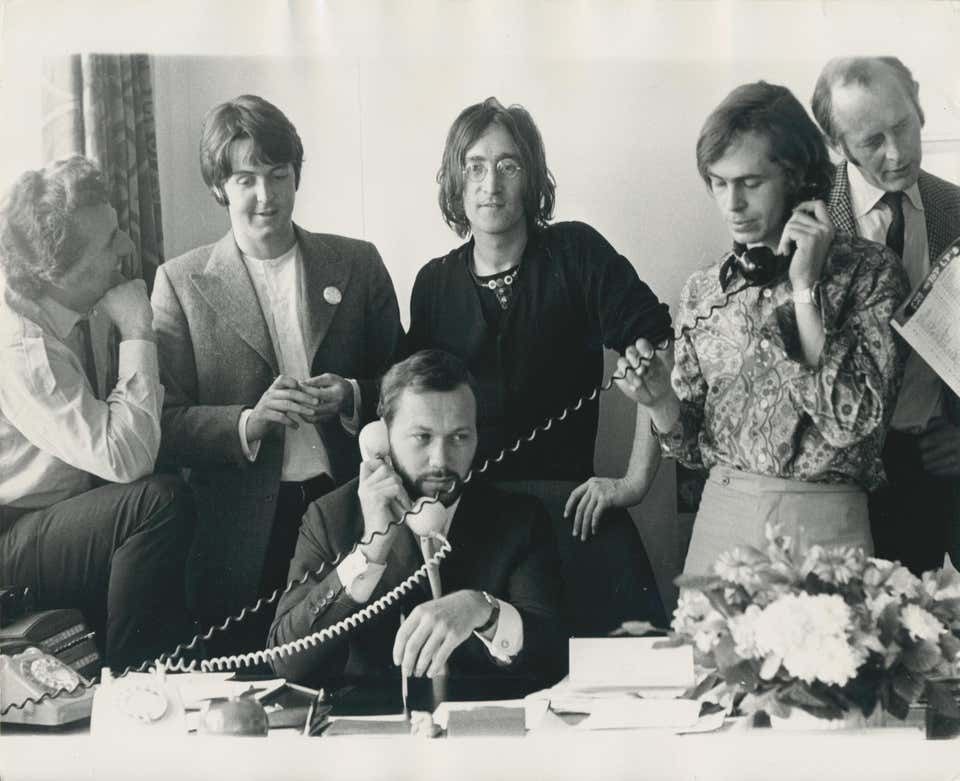 The Beatles, Office, Black And White Photograph Circa 1970