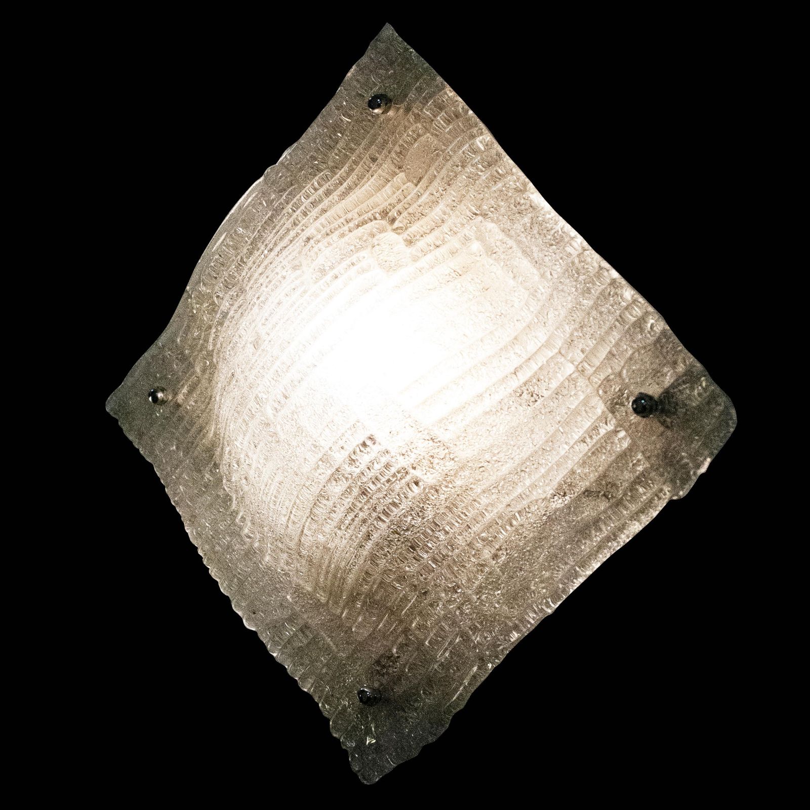 Mid Century Modern Rhombus Shaped Murano Glass Wall Light, Italy, 1960 photo Lighting