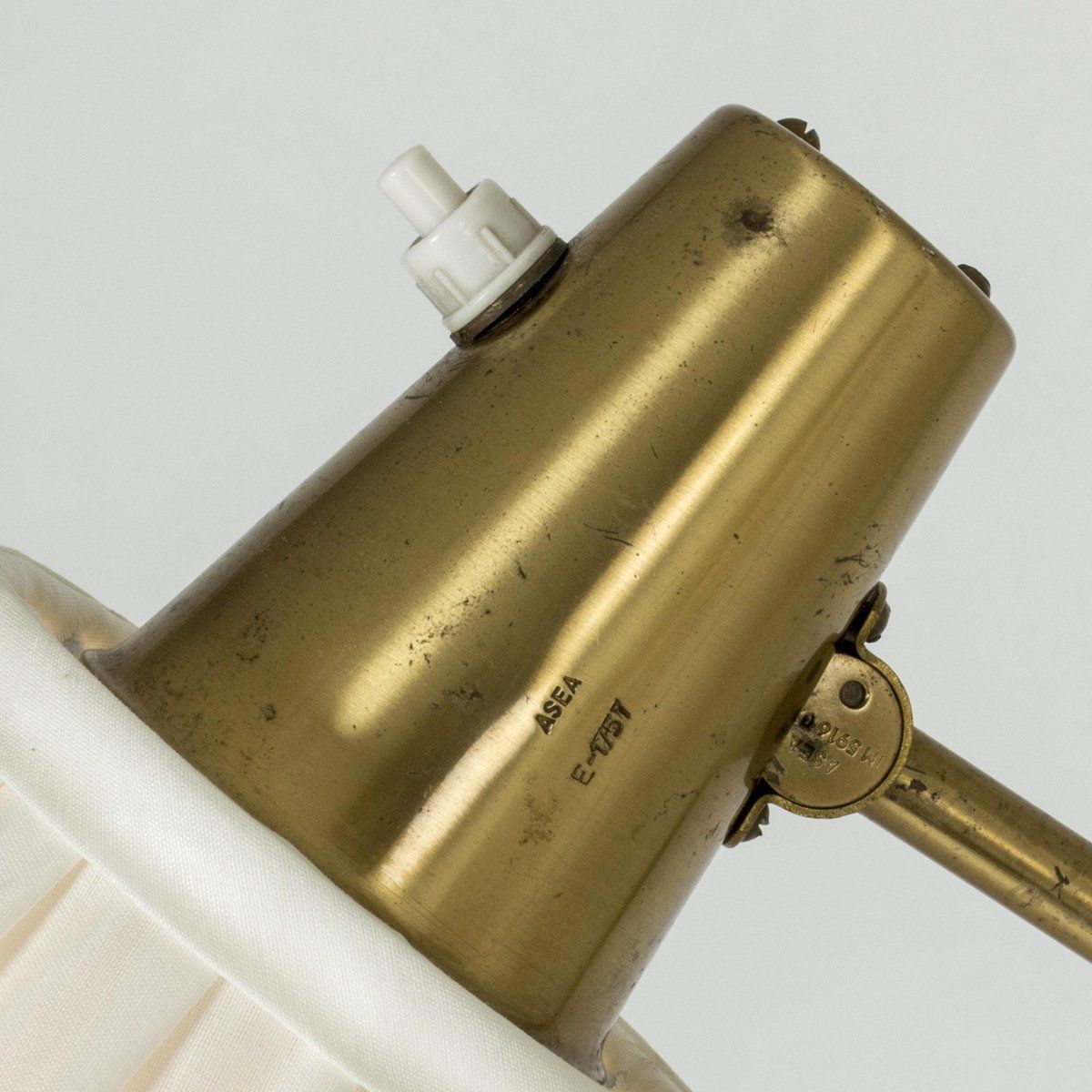Brass And Beech Floor Lamps By Hans Bergström For Asea, 1950s photo vintage