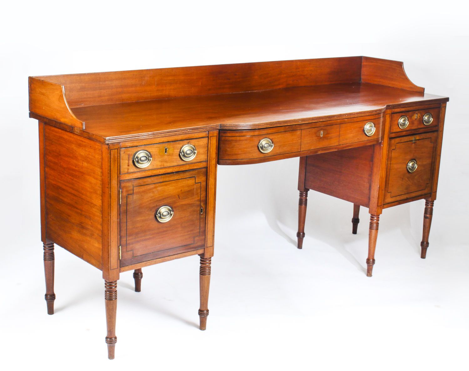 Antique George III  Mahogany And Line Inlaid Sideboard Ca 1790
