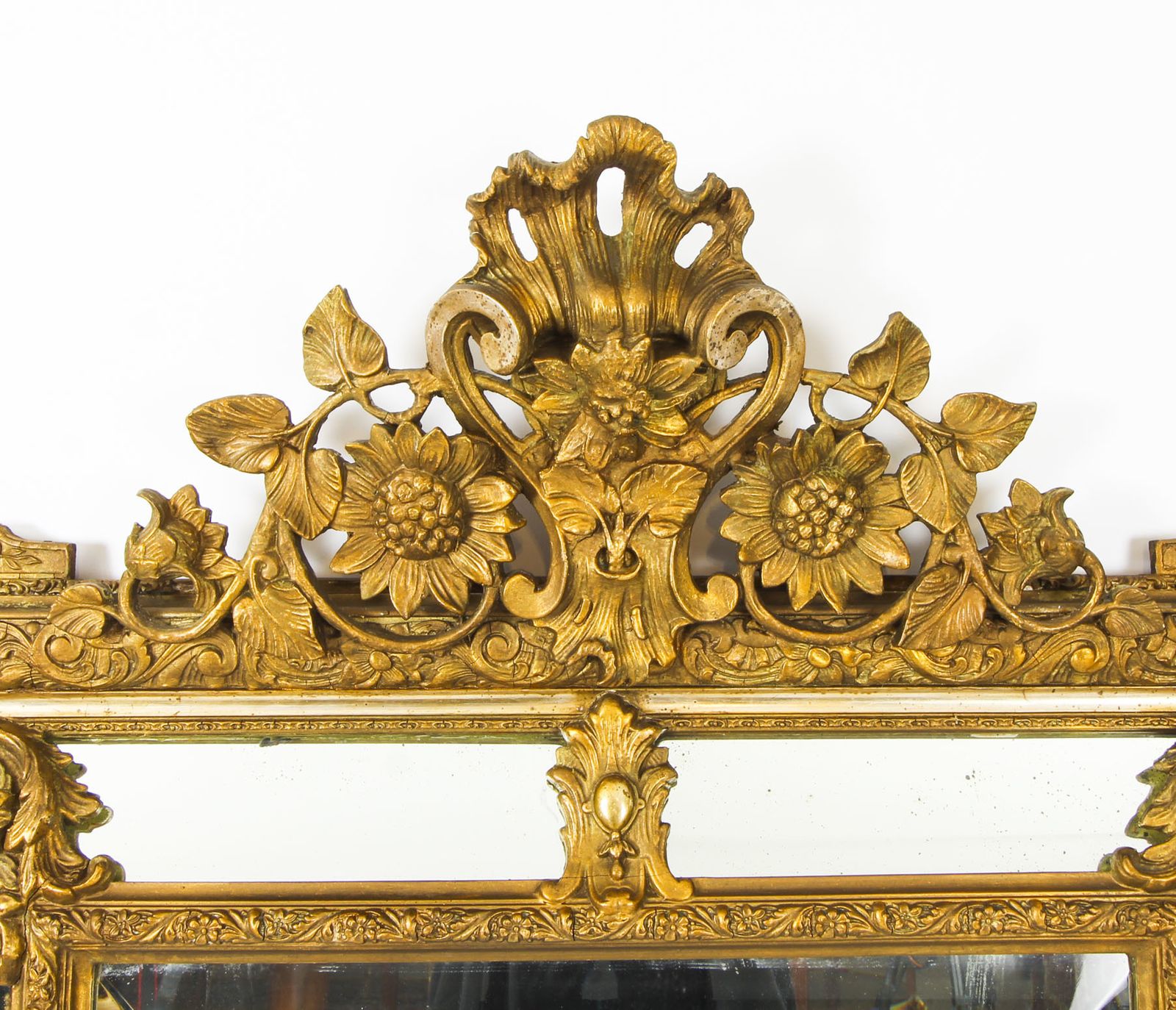 Antique French Giltwood Overmantel Louis Revival  Mirror C1860 19th C  160x103cm photo furniture