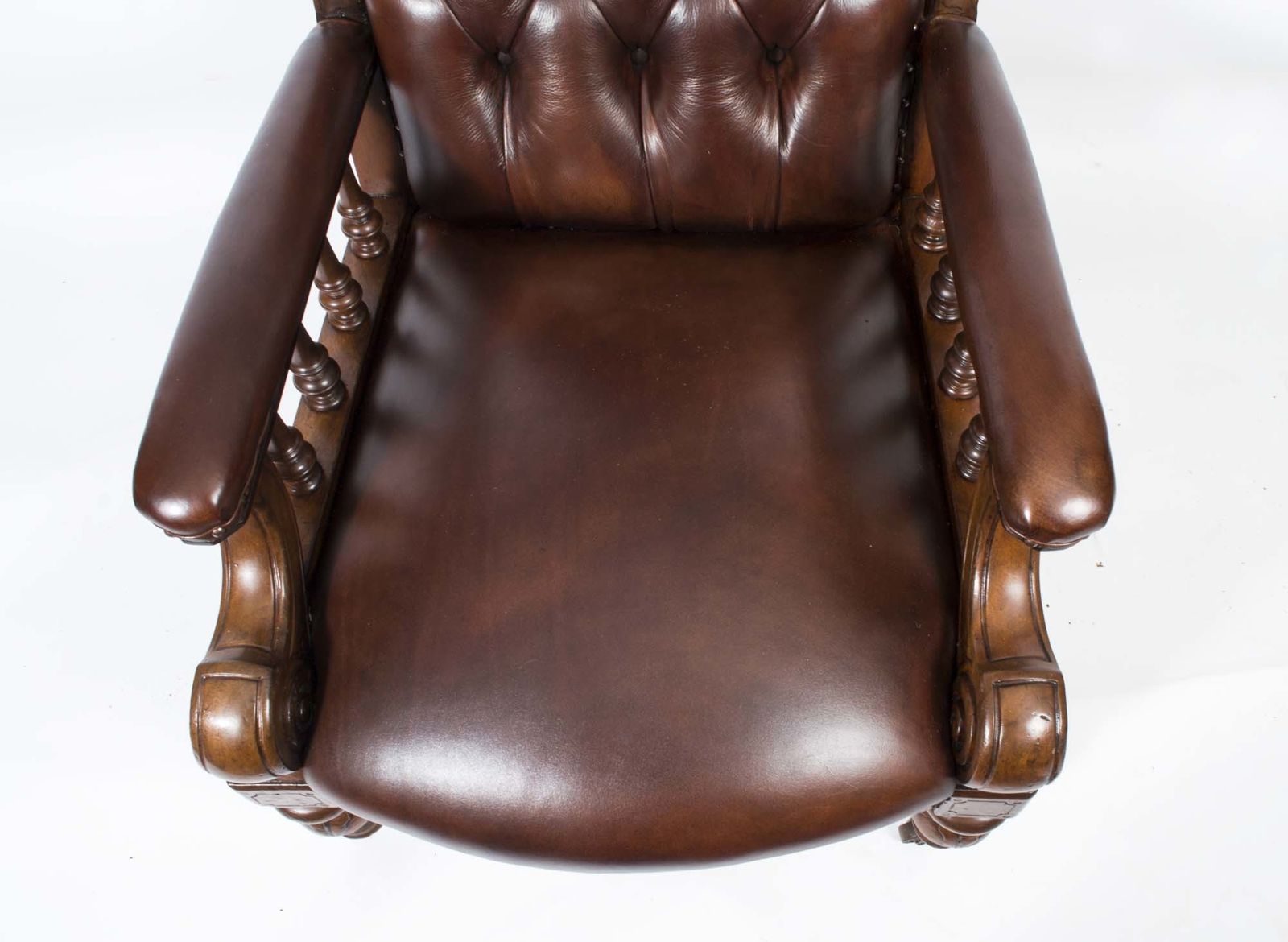 Pair English Victorian Leather Armchairs C.1880 photo vinterior