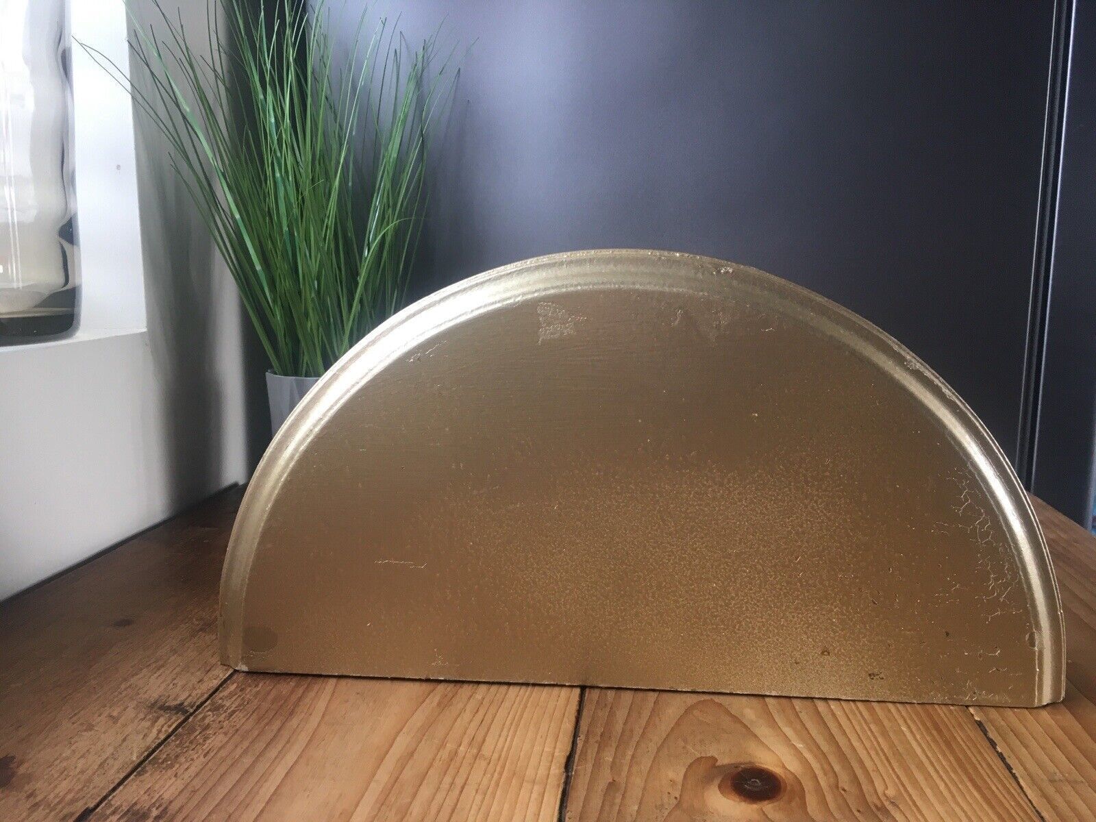 Vintage Gold Rococo Italian Baroque Wooden Scalloped Leaf Wall Bracket Shelf photo vintage