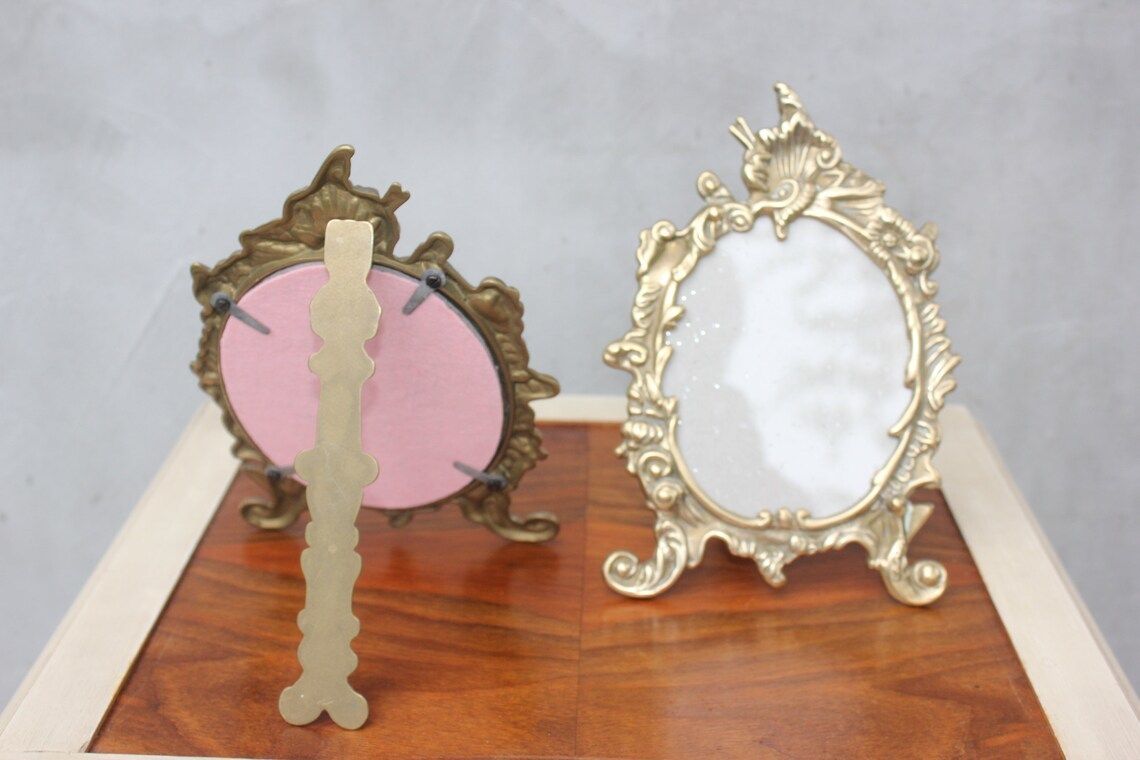 Two French Art Deco Brass Frames Stunning Ornate Photo Frame Adjustable Table Picture Frame Home Office Desk Decor photo Home Decor
