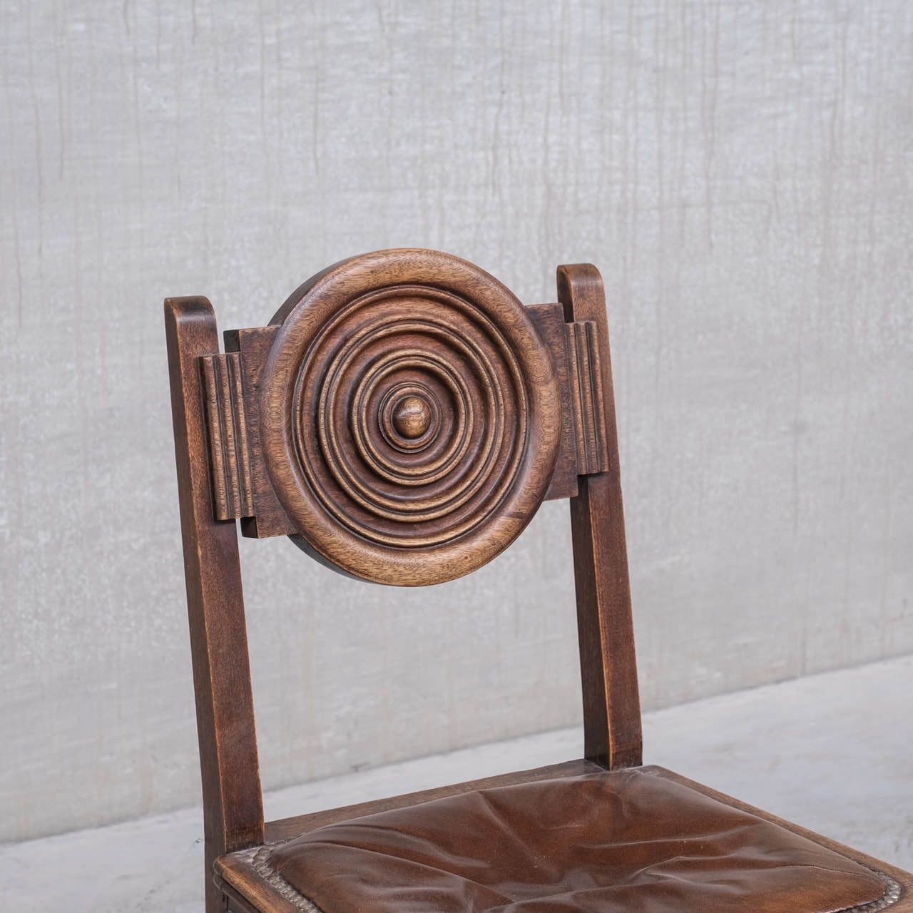 French Deco Oak Dining Chairs In Manner Of Dudouyt (6) photo vinterior