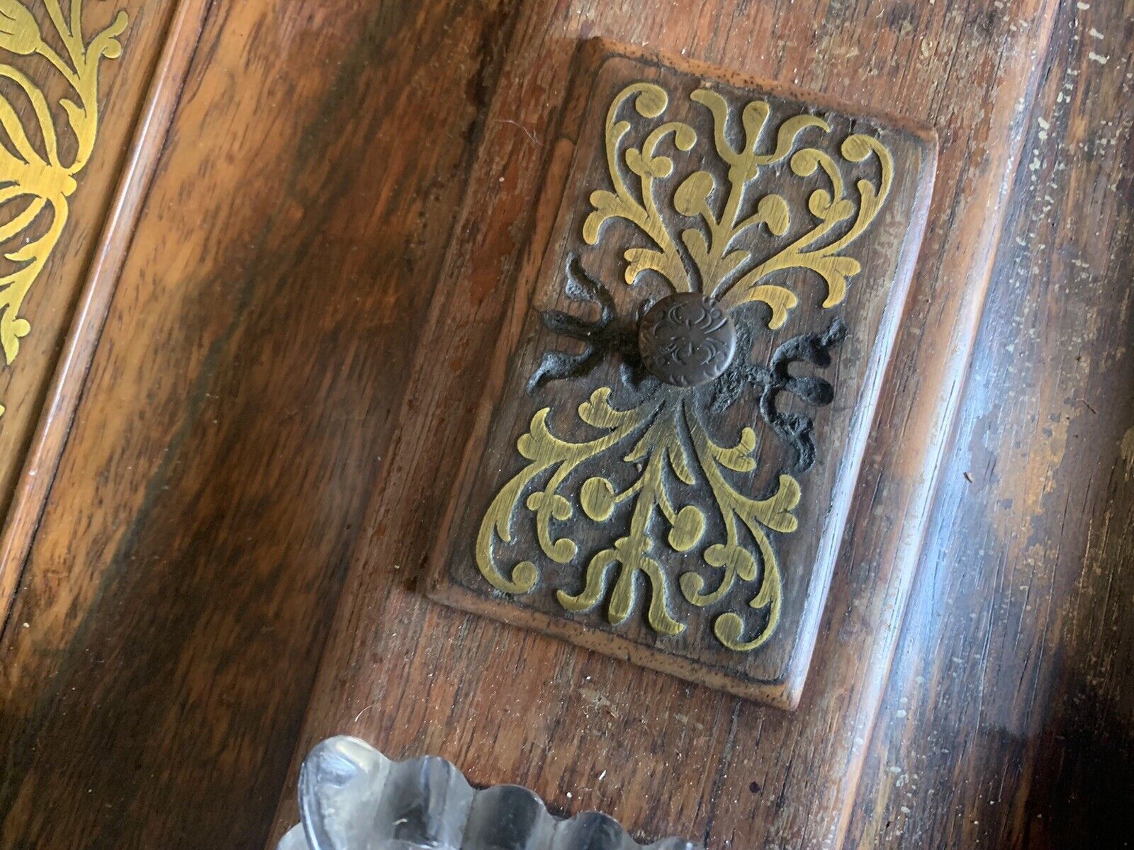Early 19th Century Desk Set In Rosewood And Brass photo for sale