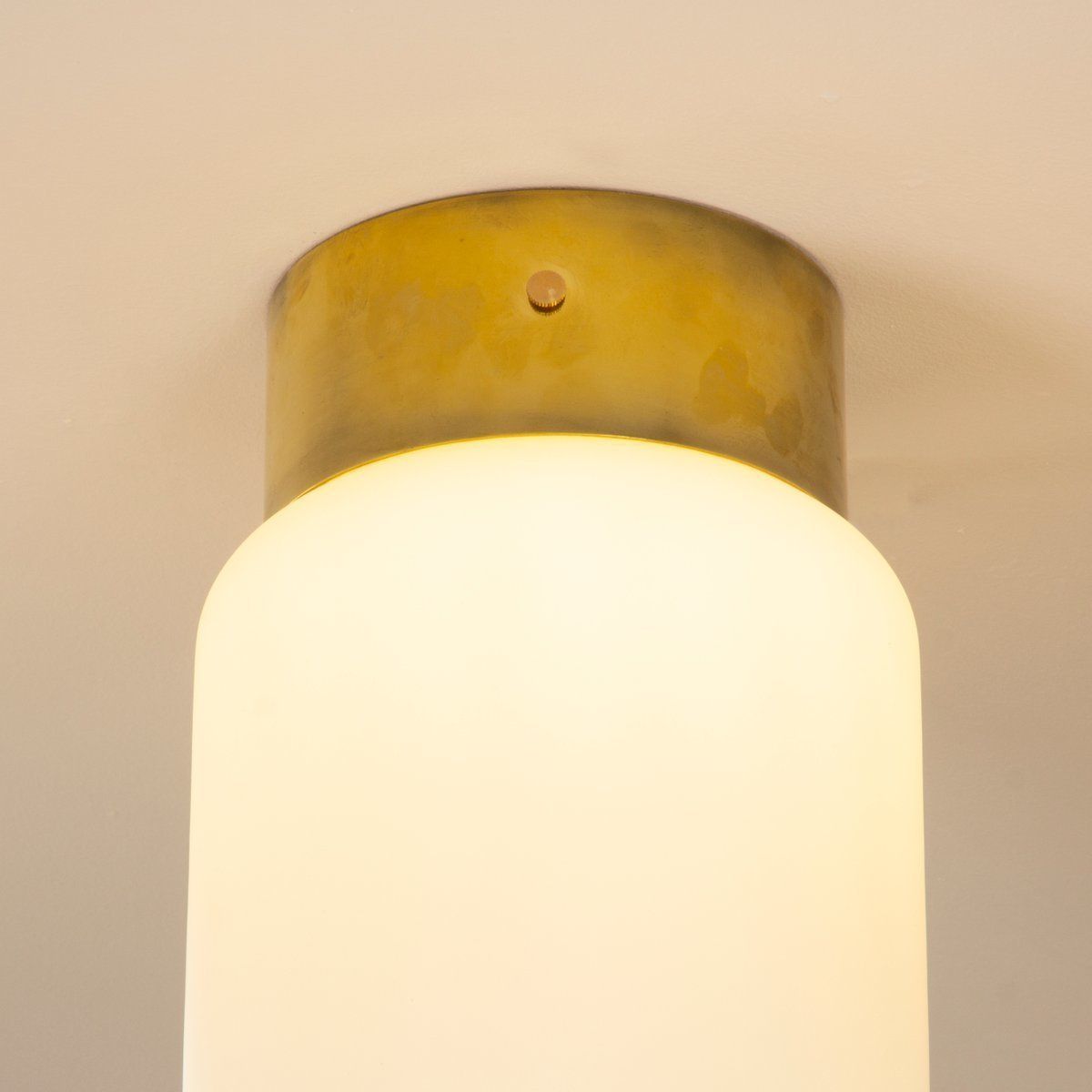 Vintage Murano Glass & Brass Lamp By Azucena Bin For Luigi Hunting Dominioni photo vintage