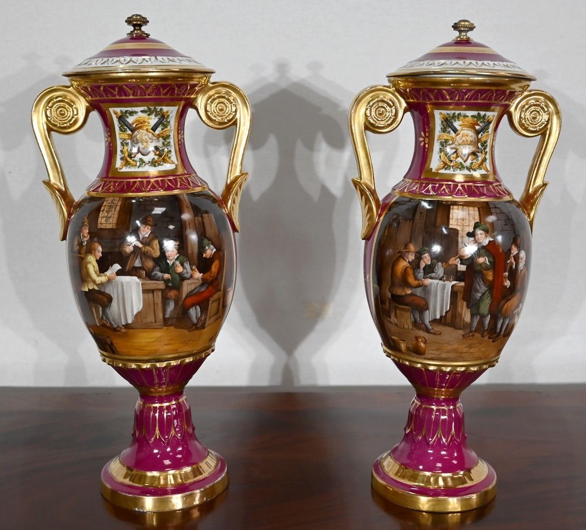Pair Of Paris Porcelain Vases  Early 20th Century photo furniture