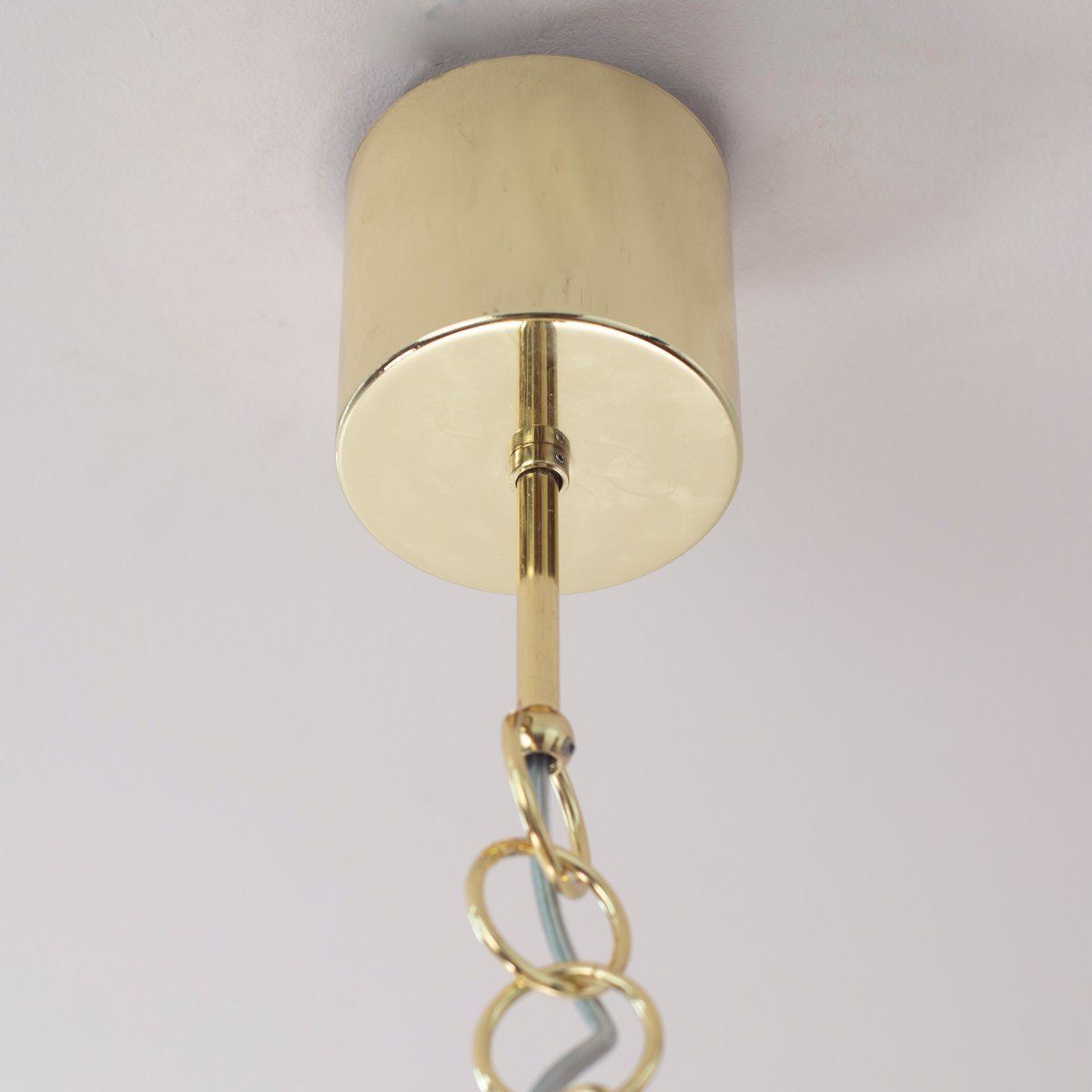 Suspension Lamp With Sphere And Decoration In White Glass, Italy photo for sale