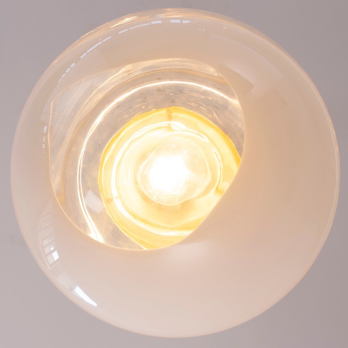 Suspension Lamp With Sphere And Decoration In White Glass, Italy photo 381.0