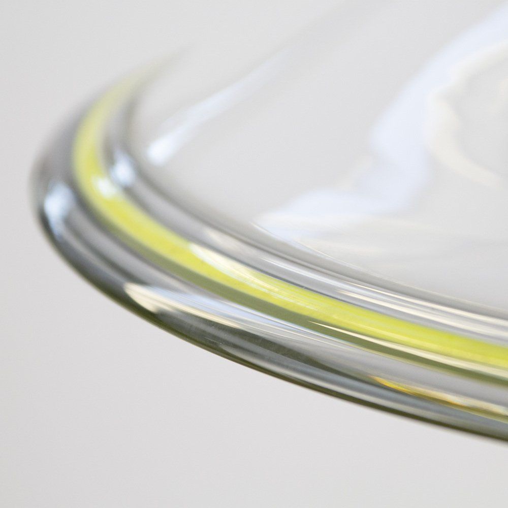 photo furniture Suspension Lamp In White Murano Glass With Yellow, Green And Galvanic Gold Finishes, 1980s