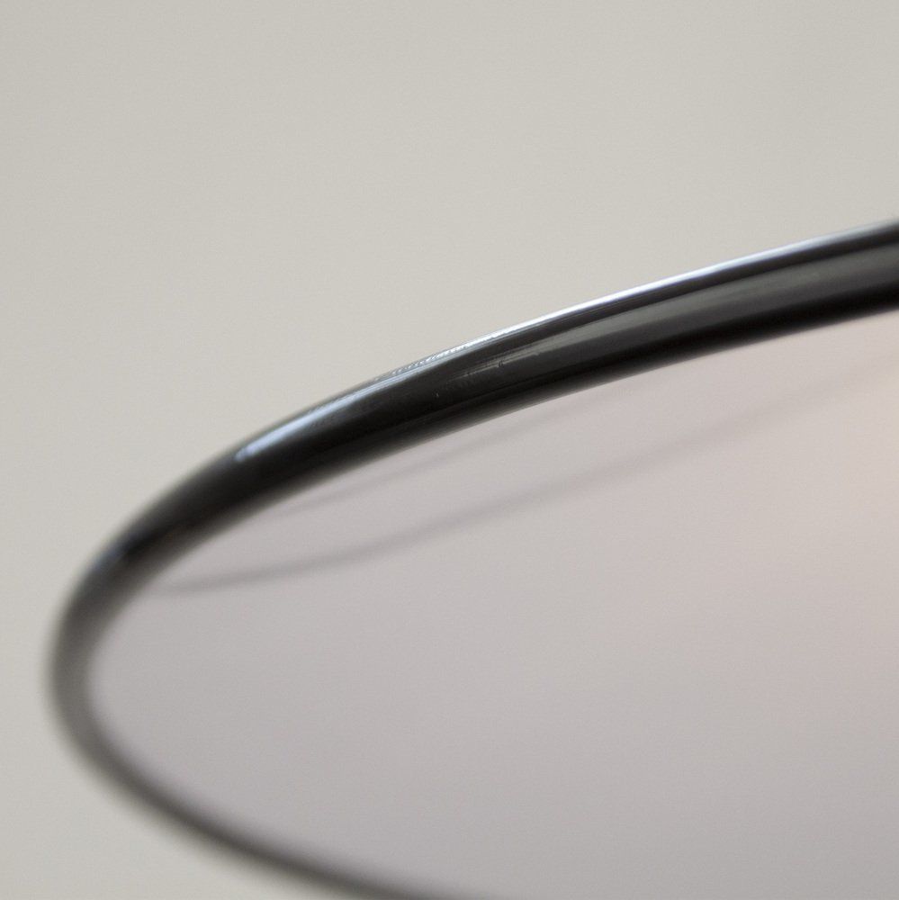 photo for sale Large Suspension Lamp In White Murano Glass With Black Finishes, Italy, 1970s