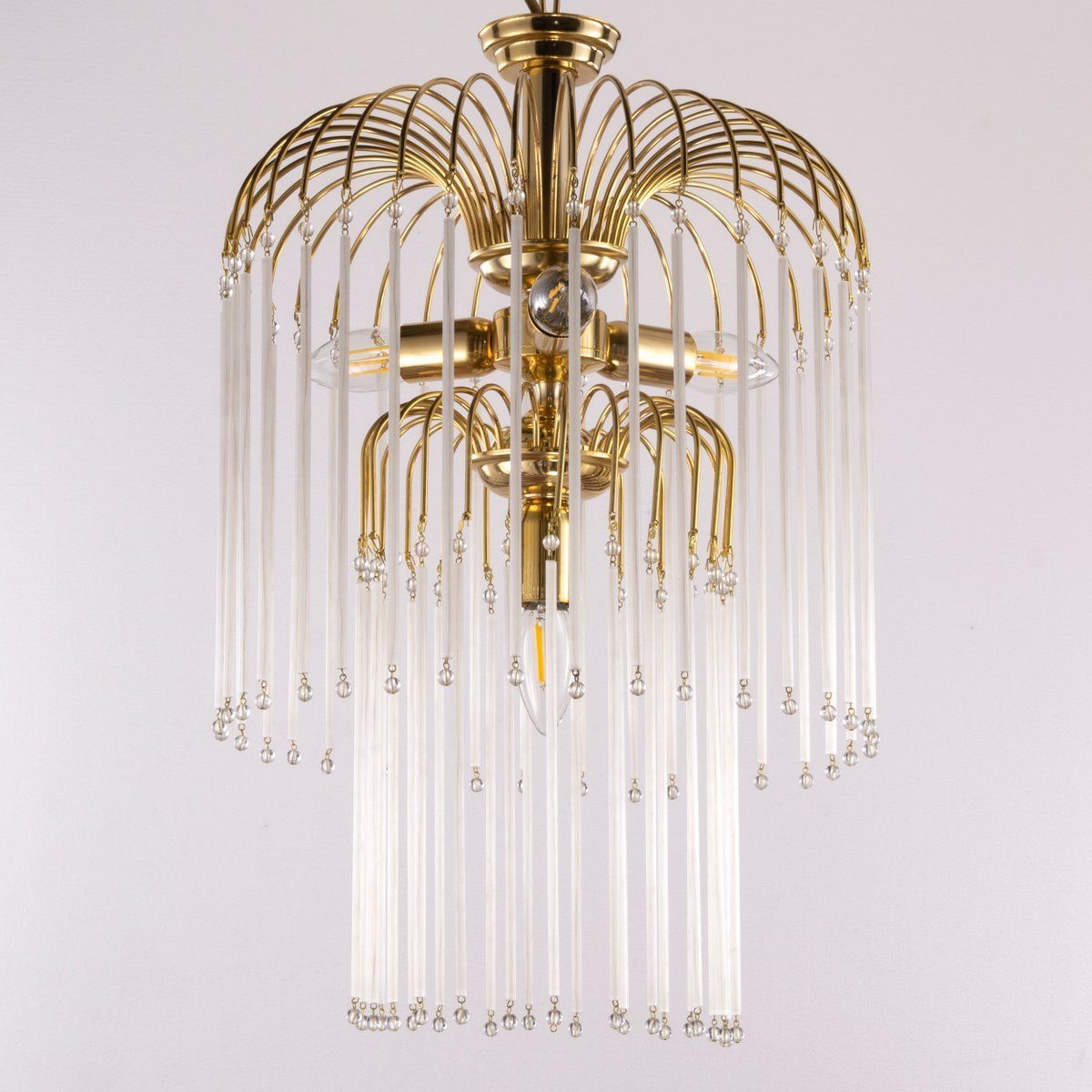 Mid Century Hollywood Regency Lamp In Brass With Blown Murano Glass Straws photo furniture