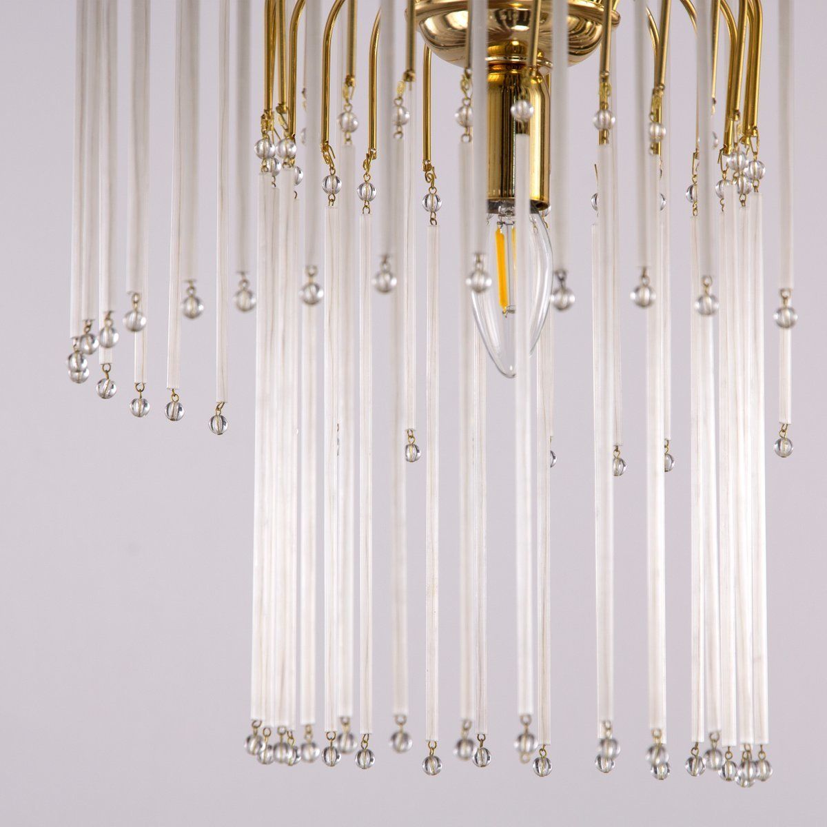 Mid Century Hollywood Regency Lamp In Brass With Blown Murano Glass Straws photo buy