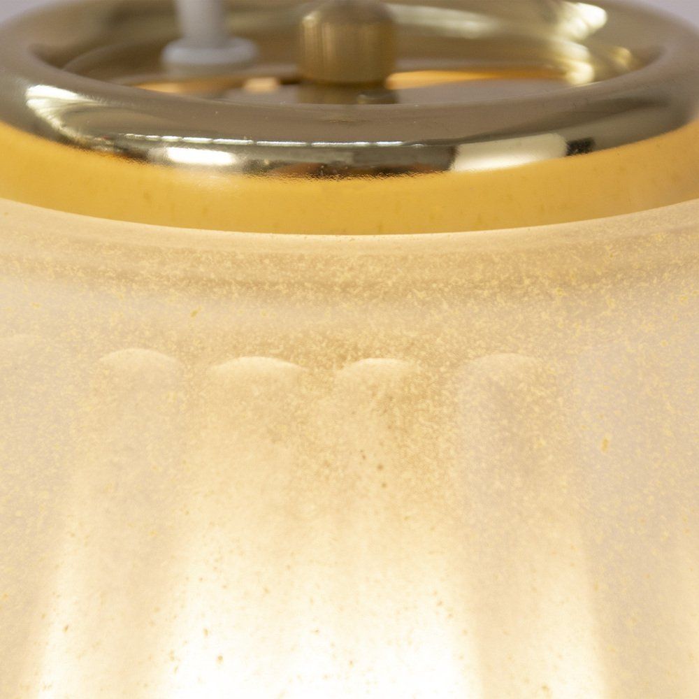Lighting Suspension Lamp In White And Gold Murano Glass Italy 1980s photo