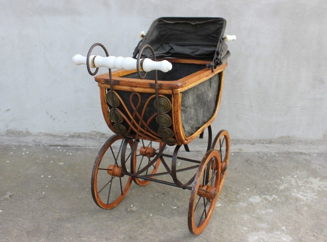 Antique Dolls Pram Dolls Carriage Toy Stroller Birthday Gift For Your Little Girl Nursery Decor Collect Dolls Gift