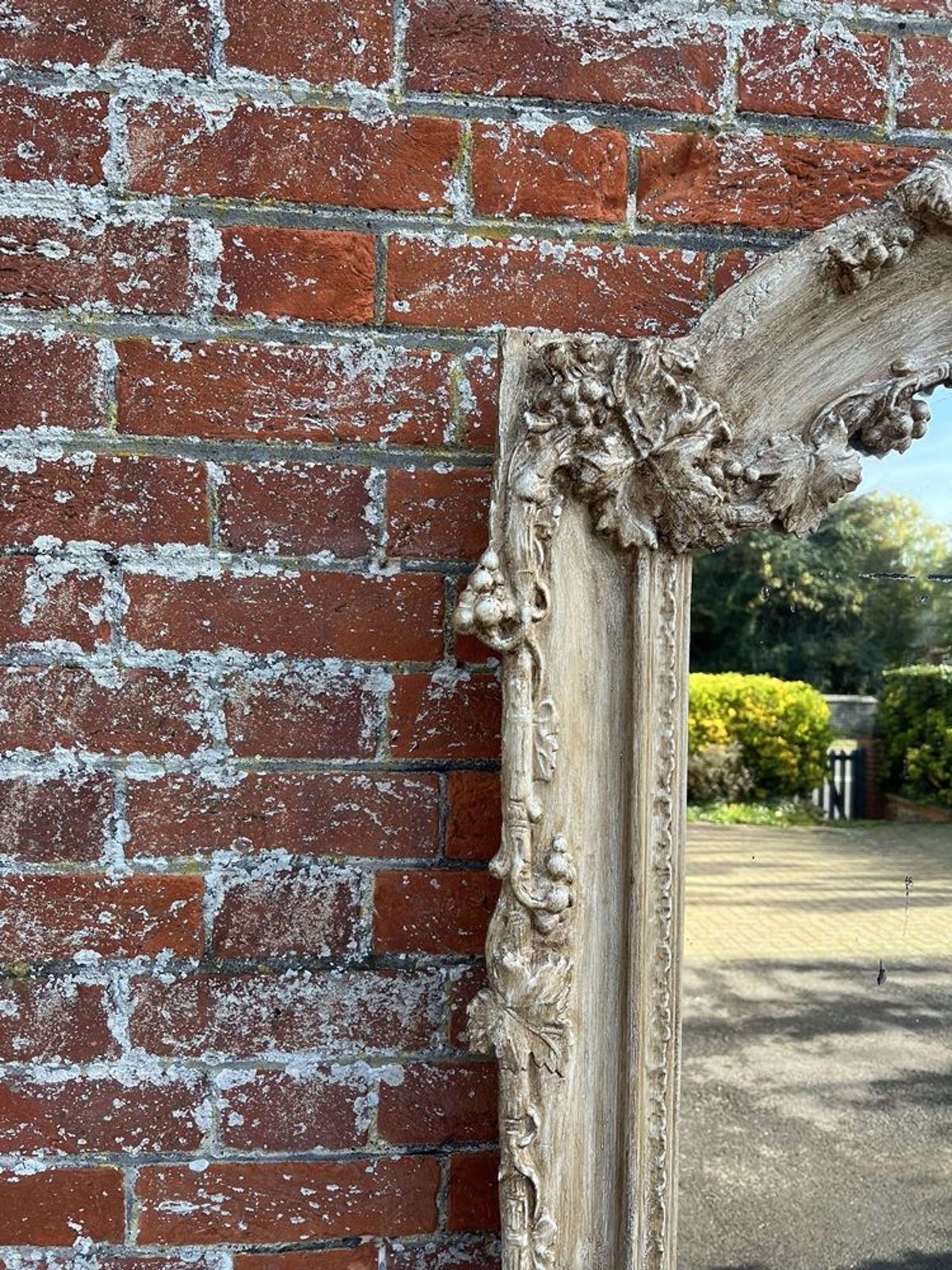 An Impressive Large Antique French 19th C Shaped Top Painted Mirror. photo furniture