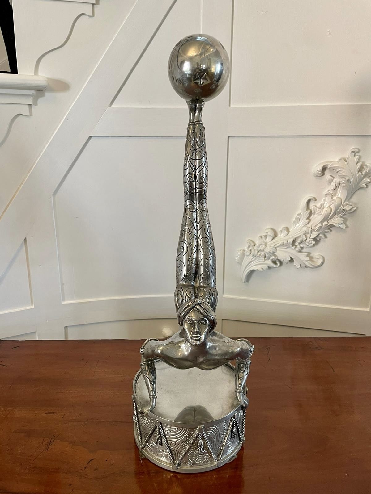photo vinterior Unusual Pair Of Antique Quality Silver Plated Candlesticks
