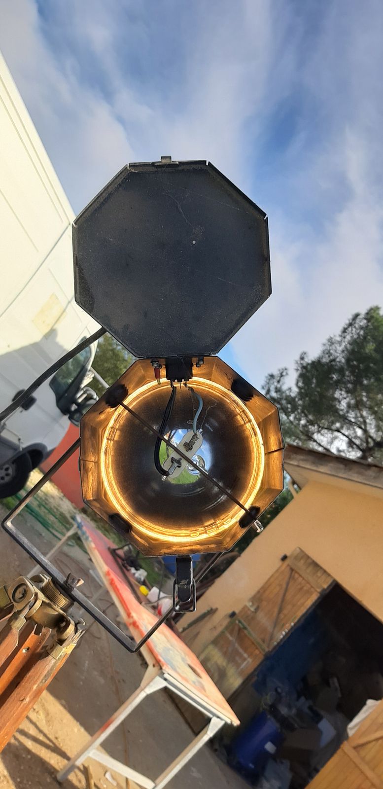 photo for sale Cinema Gaumont Paris Spot Lamp On Wooden Tripod
