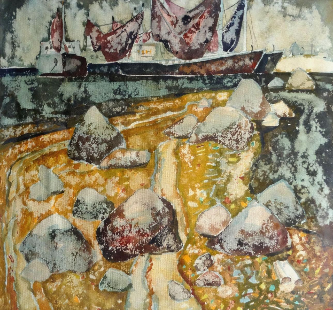 Nikolai Petraskevics On The Shore. 1972, Paper, Watercolor