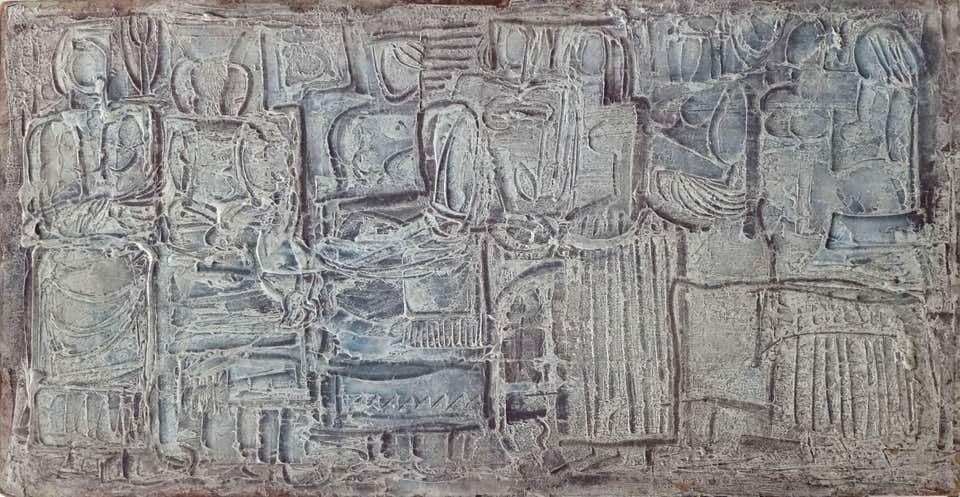 Dzemma Lia Skulme Folk Song, Choir. Oil On Cardboard  1976