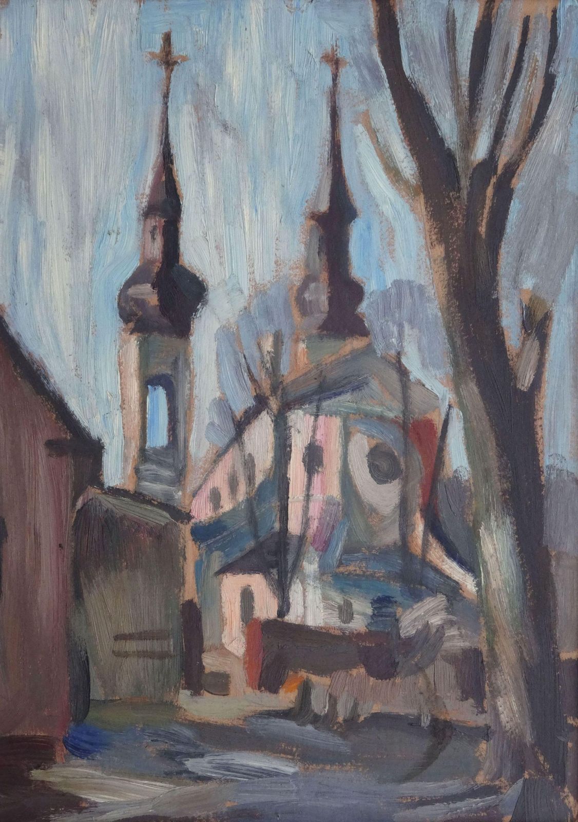 Vladimir Glushenkov Church. Cardboard, Oil