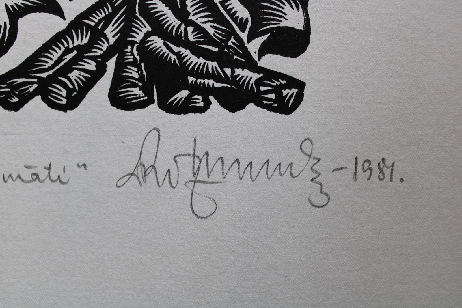 Dainis Rozkalns Midsummer Greetings. 1984. Paper, Linocut photo for sale