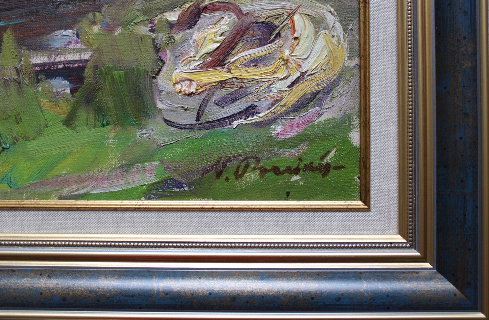 Nikolajs Breikss Ship Repair. Oil On Cardboard photo for sale