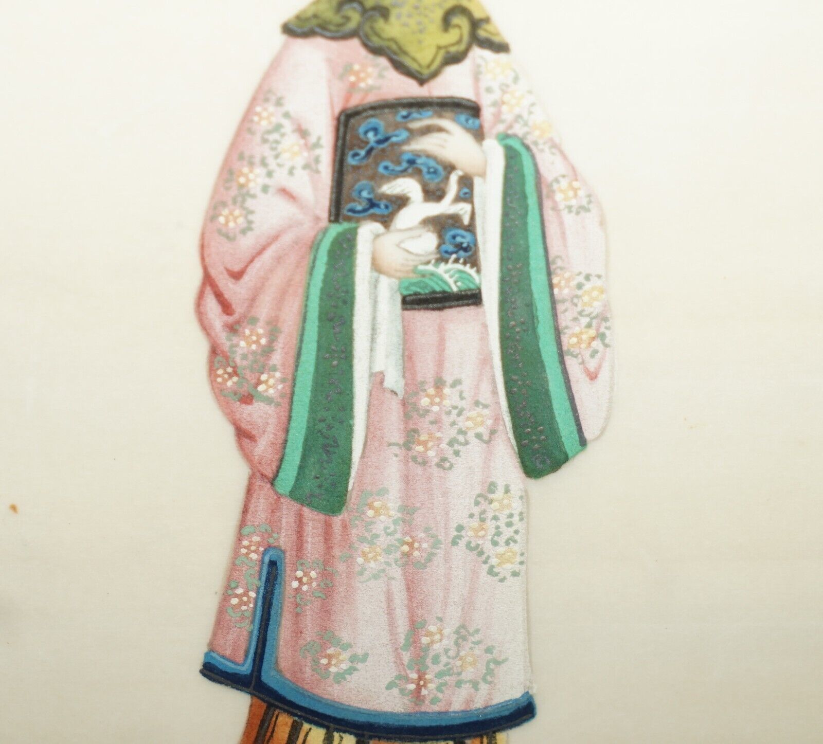Pair Antique 19th Century 1880 Chinese Gouaches On Rice Paper Geisha Girl & Lord photo 1950.0