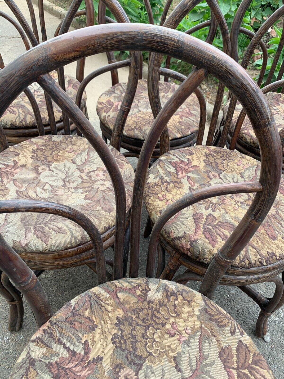 Suite Of Six 20th Century Curved Wicker Chairs photo 378.63602325